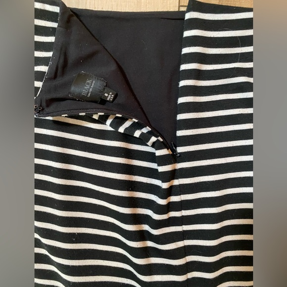 Saks Fifth Avenue Black Label Black and White Striped Pencil Skirt - Picture 4 of 11